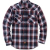 COOFANDY Mens Plaid Flannel Shirts Long Sleeve Western Pearl Snap Shirts Fall Button Down Shirt for Men(Navy Red)