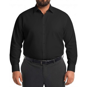 COOFANDY Big and Tall Mens Dress Shirt Wrinkle Free Button Down Shirt(Black)