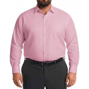 COOFANDY Big and Tall Mens Dress Shirt Wrinkle Free Button Down Shirt(Pink)