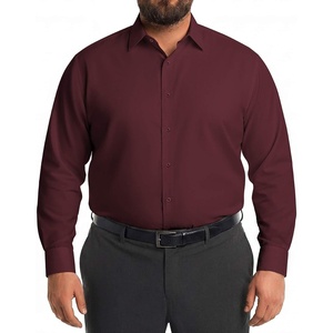 COOFANDY Big and Tall Mens Dress Shirt Wrinkle Free Button Down Shirt(Wine Red)