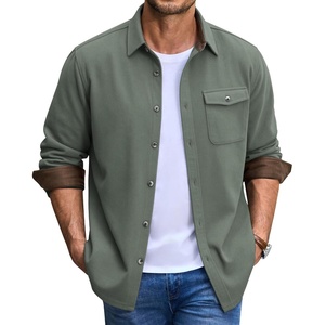COOFANDY Men’s Button Down Shirt Jacket Long Sleeve Flannel Shirts(Army Green)