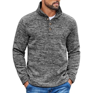 COOFANDY Men’s Casual Pullover Sweater Quarter Button Fleece Sweatshirt Knitted Thermal Sweaters(Black and White)