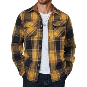 COOFANDY Men’s Long Sleeve Flannel Shirts Fashion Flannel Shirt Casual Button Down Shirt Jakcet with Pockets(Black Yellow)