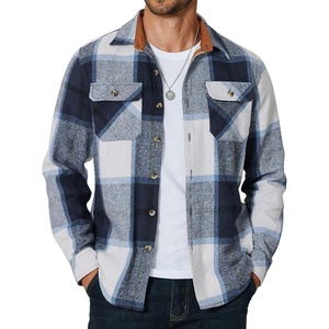 COOFANDY Men’s Long Sleeve Flannel Shirts Fashion Flannel Shirt Casual Button Down Shirt Jakcet with Pockets(Blue)