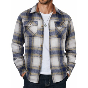 COOFANDY Men’s Long Sleeve Flannel Shirts Fashion Flannel Shirt Casual Button Down Shirt Jakcet with Pockets(Blue Yellow-line)