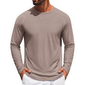 COOFANDY Men’s Long Sleeve T-Shirt Sun Protection Athletic Tee Shirts(A-khaki 1pack)