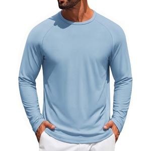 COOFANDY Men’s Long Sleeve T-Shirt Sun Protection Athletic Tee Shirts(A-light Blue 1pack)