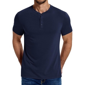COOFANDY Men’s T Shirts Henley Shirts Short Sleeve Casual Shirts for Men(Navy Blue)