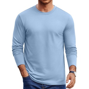 COOFANDY Mens Thermal T Shirts Long Sleeve Fleece Lined Tee Casual Soft Top(Light Blue)