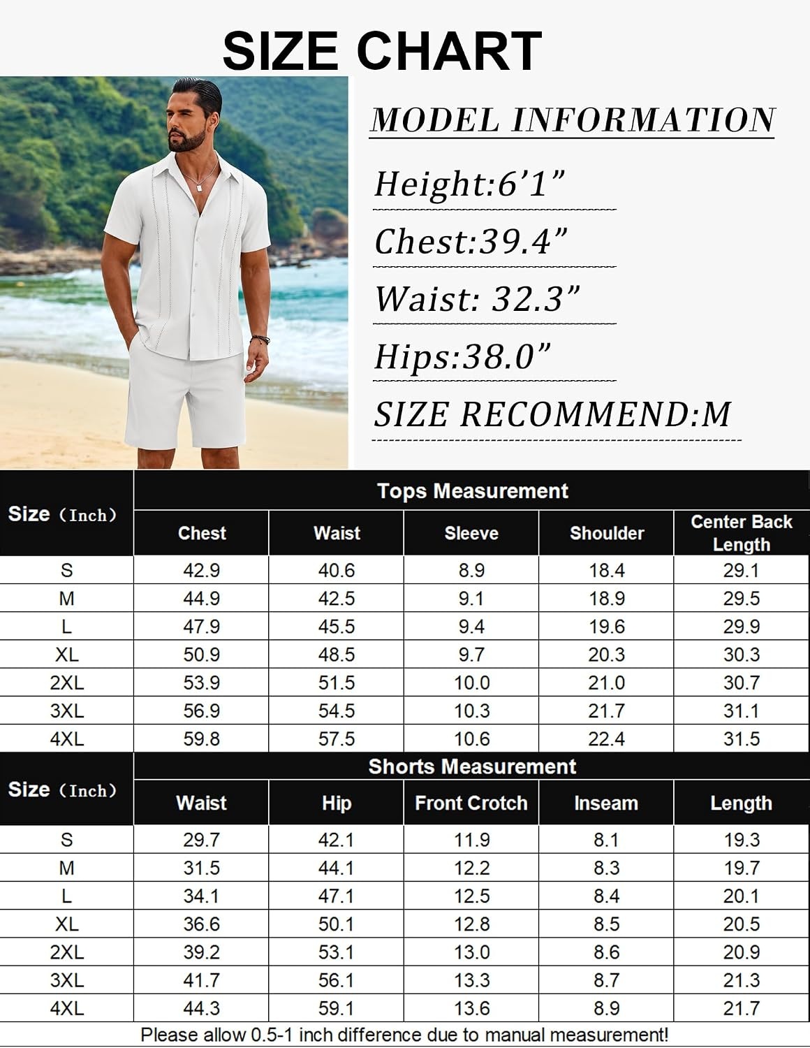 image:imageCOOFANDY Mens 2 Piece Outfits Cuban Guayabera Shirts and Shorts Summer SetNavy Blue