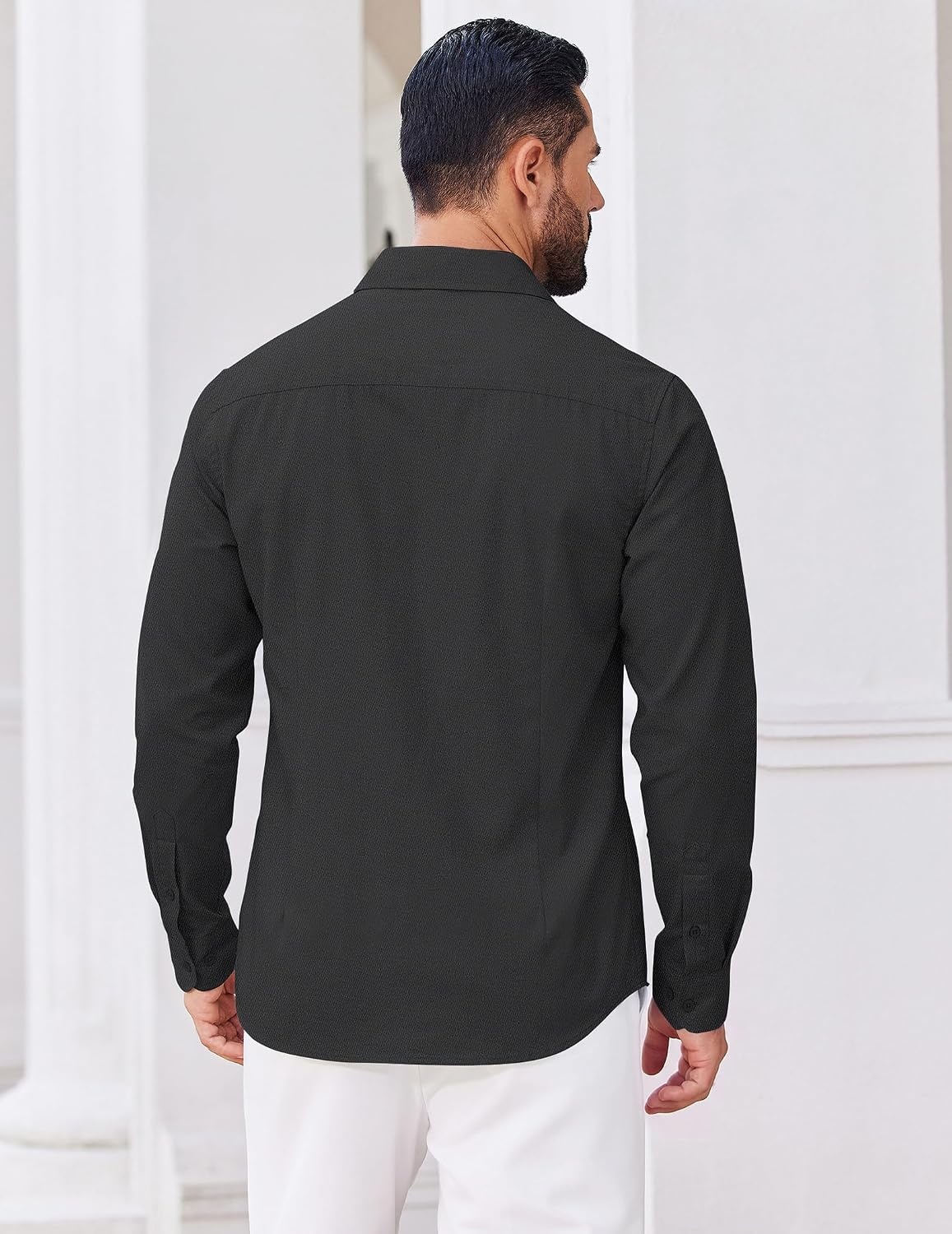 image:imageCOOFANDY Mens Casual Button Down Shirts Long Sleeve Vintage Denim ShirtBlack