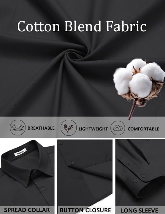 image:imageCOOFANDY Mens Casual Button Down Shirts Long Sleeve Vintage Denim ShirtBlack