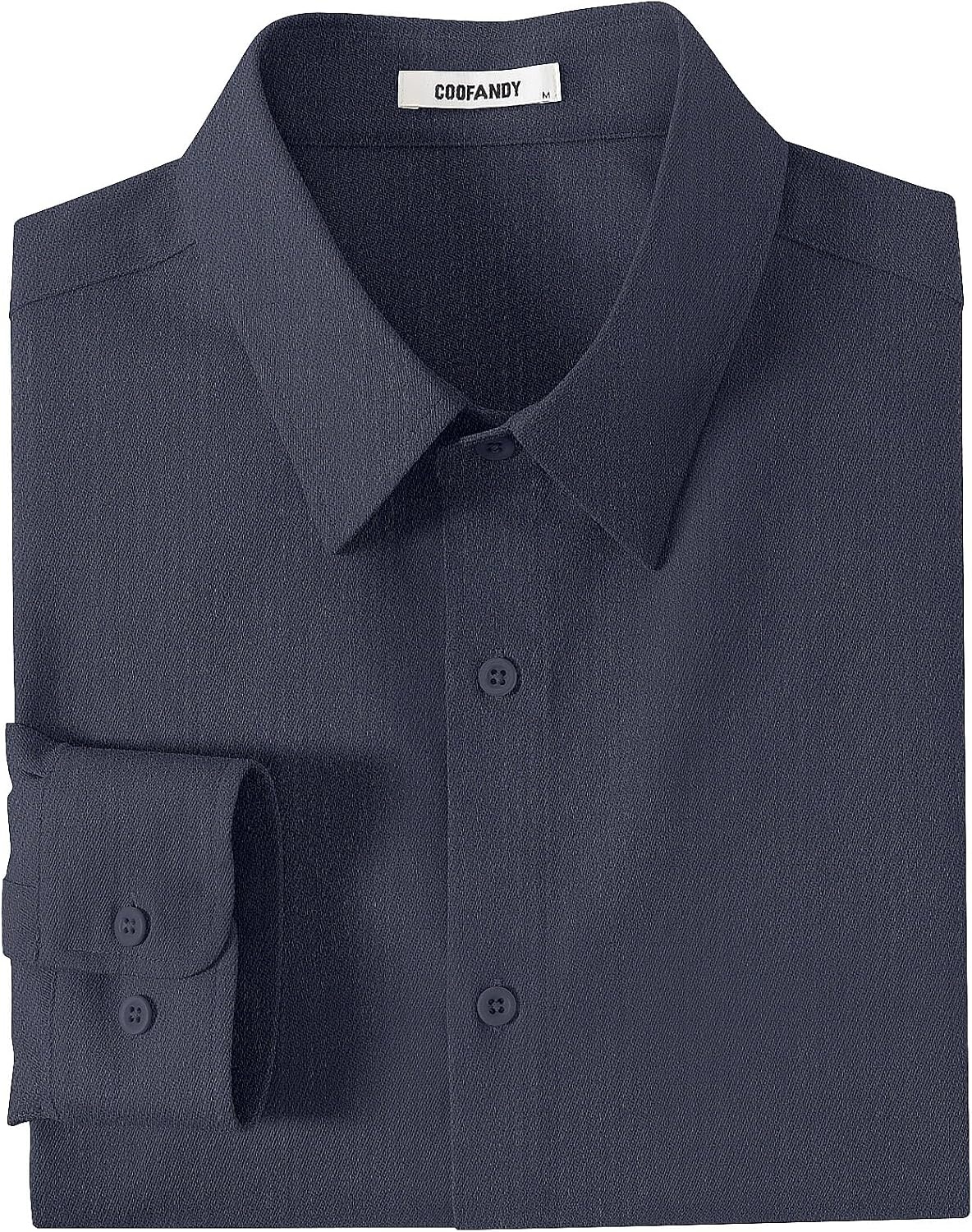 image:imageCOOFANDY Mens Casual Button Down Shirts Long Sleeve Vintage Denim ShirtNavy Blue