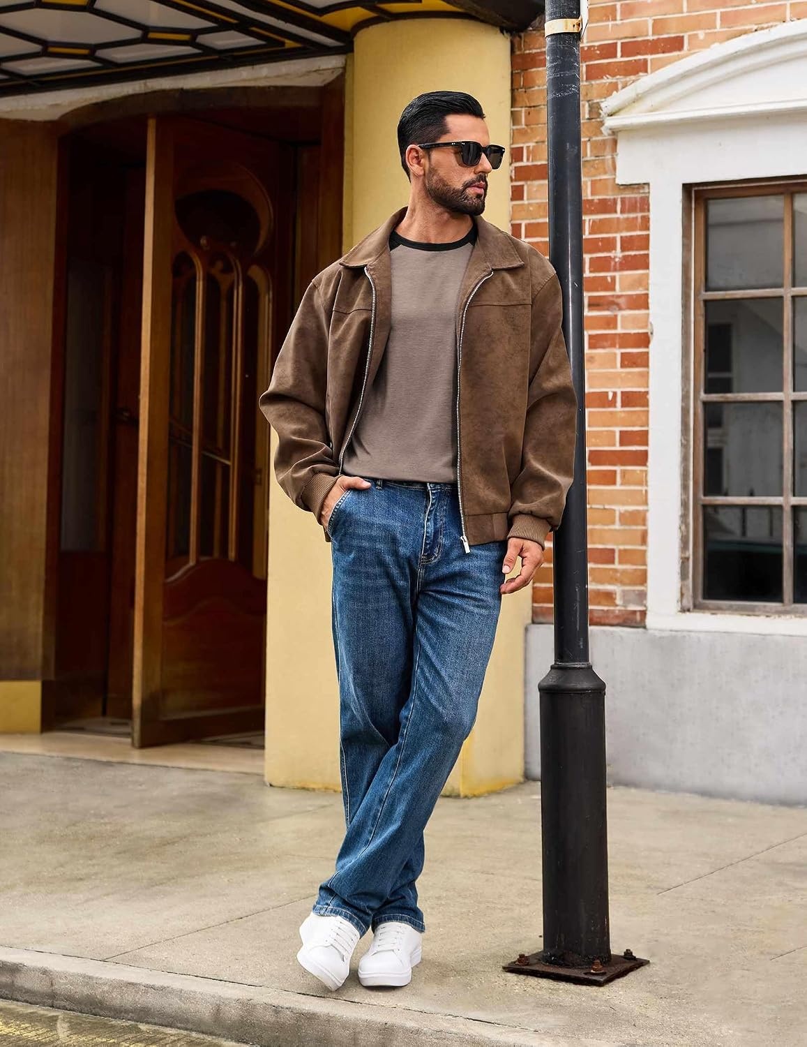 image:imageCOOFANDY Mens Long Sleeve Tee Shirts Casual Crewneck Raglan TShirts Stretchy Baseball Pullover TeeMoon Grey