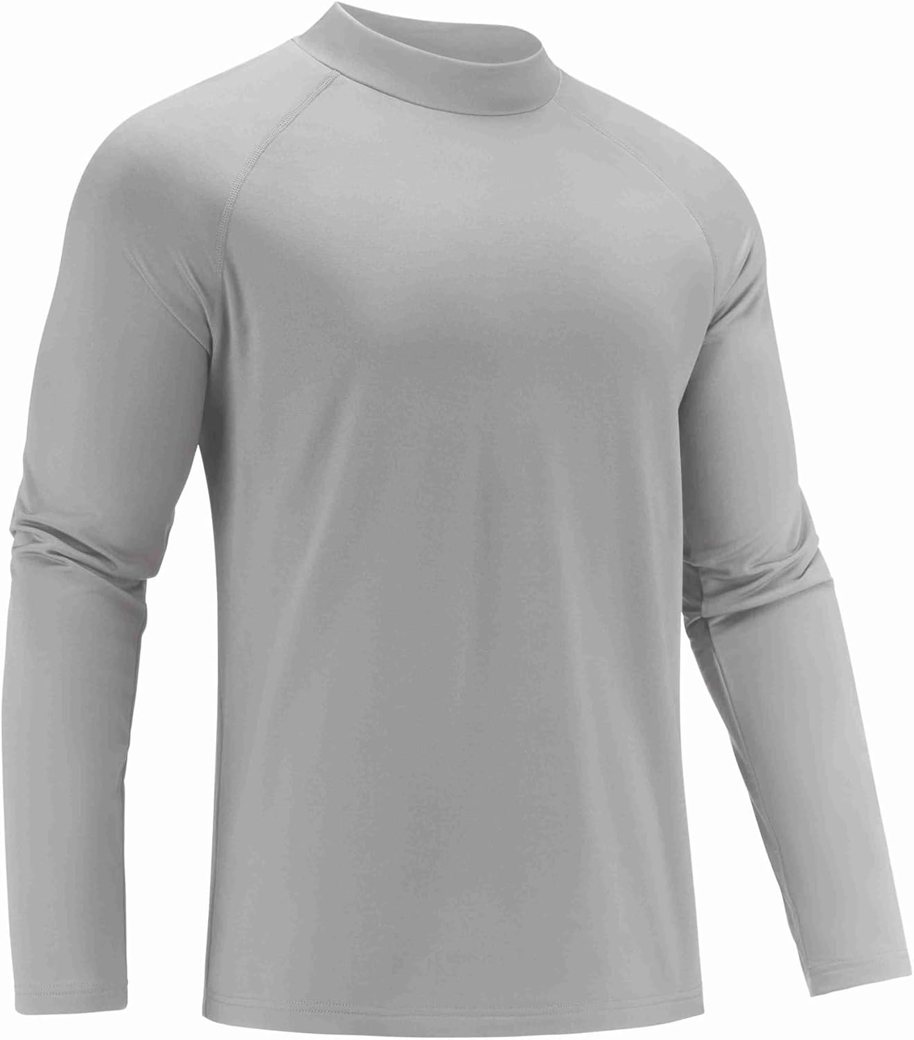 image:imageCOOFANDY Mens Thermal Fleece Shirt Mock Turtle Neck Base Layer Long Sleeve Athletic Warm Undershirt05 Light Gray