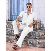 COOFANDY Men’s 2 Piece Casual Beach Set Button Down Shirt and Loose Pants(A-white)