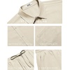 COOFANDY Men’s 2 Piece Casual Beach Set Button Down Shirt and Loose Pants(Beige)
