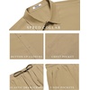 COOFANDY Men’s 2 Piece Casual Beach Set Button Down Shirt and Loose Pants(Khaki)