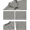 COOFANDY Men’s 2 Piece Casual Beach Set Button Down Shirt and Loose Pants(Light Grey)