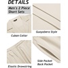 COOFANDY Mens 2 Piece Short Set Guayabera Button Down Shirt Casual Outfits(Beige)