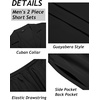 COOFANDY Mens 2 Piece Short Set Guayabera Button Down Shirt Casual Outfits(Black)