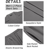COOFANDY Mens 2 Piece Short Set Guayabera Button Down Shirt Casual Outfits(Dark Grey)