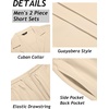 COOFANDY Mens 2 Piece Short Set Guayabera Button Down Shirt Casual Outfits(Khaki)