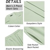 COOFANDY Mens 2 Piece Short Set Guayabera Button Down Shirt Casual Outfits(Light Green)