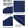 COOFANDY Mens 2 Piece Short Set Guayabera Button Down Shirt Casual Outfits(Navy Blue)
