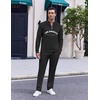 COOFANDY Men’s 2 Piece Tracksuit Set Polo Athletic Sweatsuit Quarter Zip Jogging Long Sleeve Casual Sports Outfits(Letter Black)