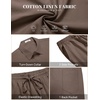 COOFANDY Men’s 2 Pieces Cotton Linen Set Short Sleeve Button Down Shirts Summer Beach Shorts Casual Outfits(Brown)