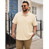 COOFANDY Men’s Big and Tall Polo Shirt Short Sleeve Cotton Pique Golf Shirt(Beige)