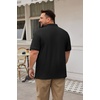 COOFANDY Men’s Big and Tall Polo Shirt Short Sleeve Cotton Pique Golf Shirt(Black)