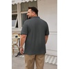 COOFANDY Men’s Big and Tall Polo Shirt Short Sleeve Cotton Pique Golf Shirt(Dark Grey)