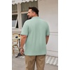 COOFANDY Men’s Big and Tall Polo Shirt Short Sleeve Cotton Pique Golf Shirt(Light Green)