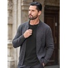 COOFANDY Mens Henley Shirts Long Sleeve Casual Pullover Button T-Shirt(Black)
