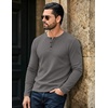 COOFANDY Mens Henley Shirts Long Sleeve Casual Pullover Button T-Shirt(Dark Grey)