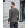 COOFANDY Mens Henley Shirts Long Sleeve Casual Pullover Button T-Shirt(Dark Grey)