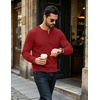 COOFANDY Mens Henley Shirts Long Sleeve Casual Pullover Button T-Shirt(Dark Red)