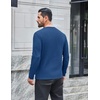 COOFANDY Mens Henley Shirts Long Sleeve Casual Pullover Button T-Shirt(Denim Blue)