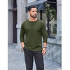 COOFANDY Mens Henley Shirts Long Sleeve Casual Pullover Button T-Shirt(Olive Green)