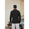 COOFANDY Men’s Knit Polo Shirt Long Sleeve Polo Sweaters Casual Golf Shirts(A_black)