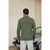 COOFANDY Men’s Knit Polo Shirt Long Sleeve Polo Sweaters Casual Golf Shirts(Army Green)
