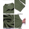 COOFANDY Men’s Knit Polo Shirt Long Sleeve Polo Sweaters Casual Golf Shirts(Army Green)