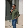 COOFANDY Men’s Knit Polo Shirt Long Sleeve Polo Sweaters Casual Golf Shirts(Army Green)