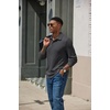 COOFANDY Men’s Knit Polo Shirt Long Sleeve Polo Sweaters Casual Golf Shirts(Dark Grey)