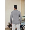 COOFANDY Men’s Knit Polo Shirt Long Sleeve Polo Sweaters Casual Golf Shirts(Grey)