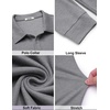 COOFANDY Men’s Knit Polo Shirt Long Sleeve Polo Sweaters Casual Golf Shirts(Grey)