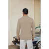 COOFANDY Men’s Knit Polo Shirt Long Sleeve Polo Sweaters Casual Golf Shirts(Khaki)
