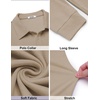 COOFANDY Men’s Knit Polo Shirt Long Sleeve Polo Sweaters Casual Golf Shirts(Khaki)